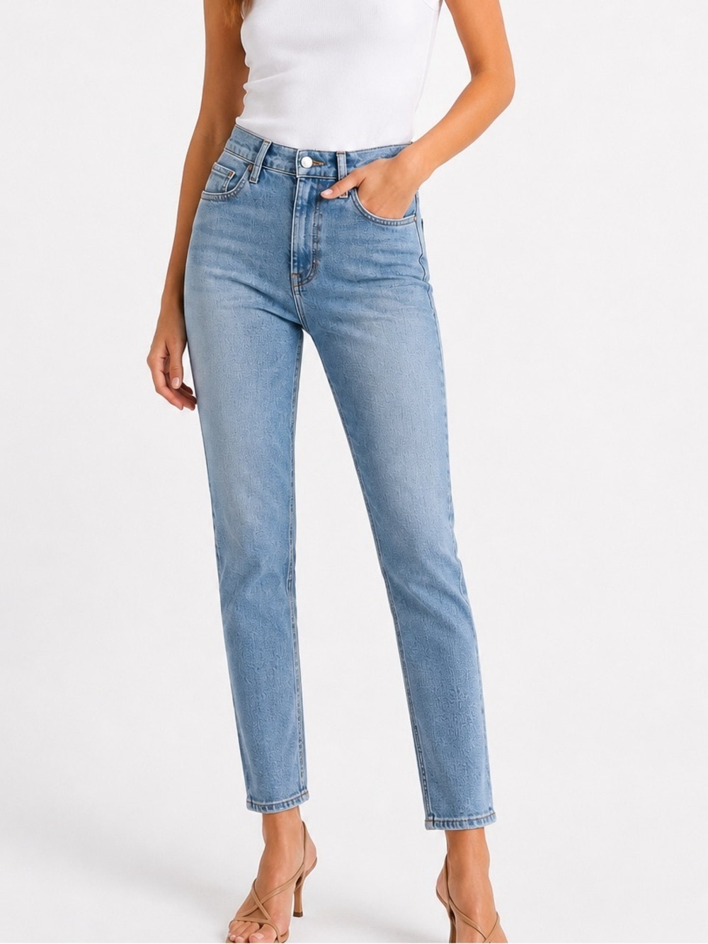 #363- AGOLDE High-Rise Light Wash Straight Jeans